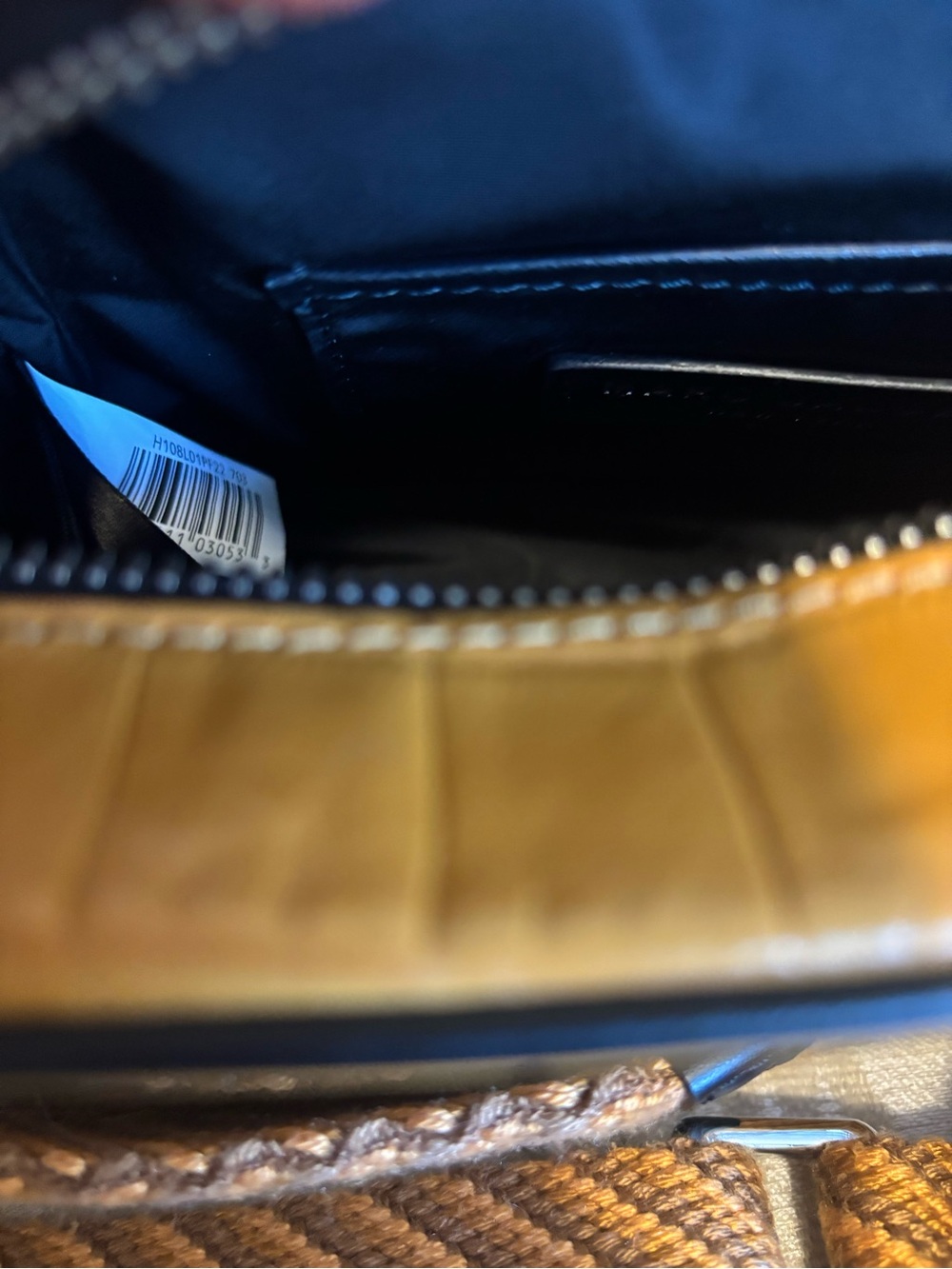 Marc Jacobs Mustard Croc-Embossed Camera Crossbody with Woven Strap - Picture 10 of 10